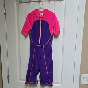 Decathlon Pink and Purple Activewear Swim Suit Rash Guard Kids 12 Years